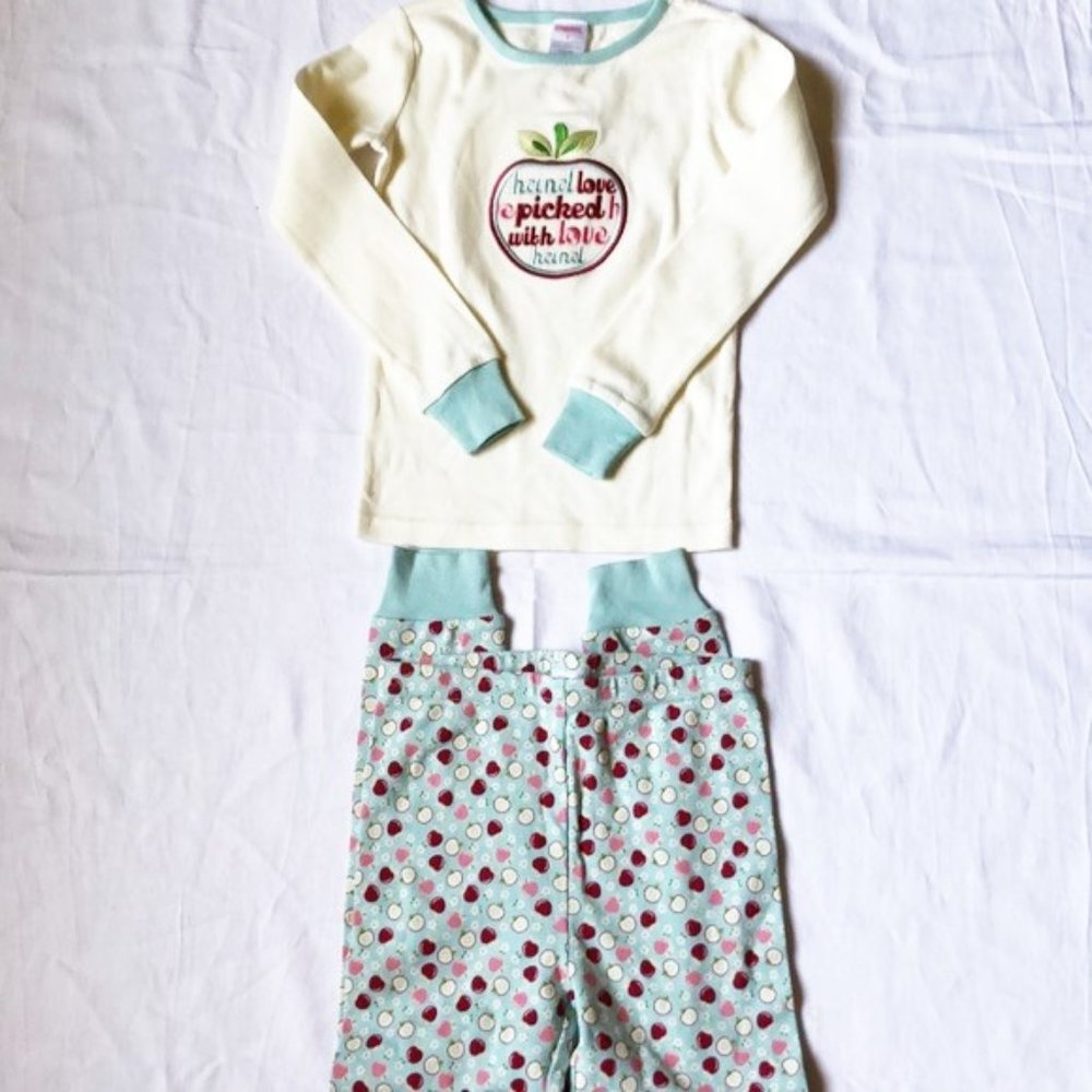 Pajamas girls new size 5 cotton Hand Picked apples Gymboree-